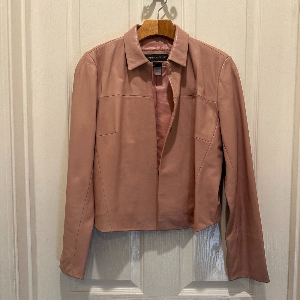 Banana Republic Soft leather Dusty Pink Jacket Size S